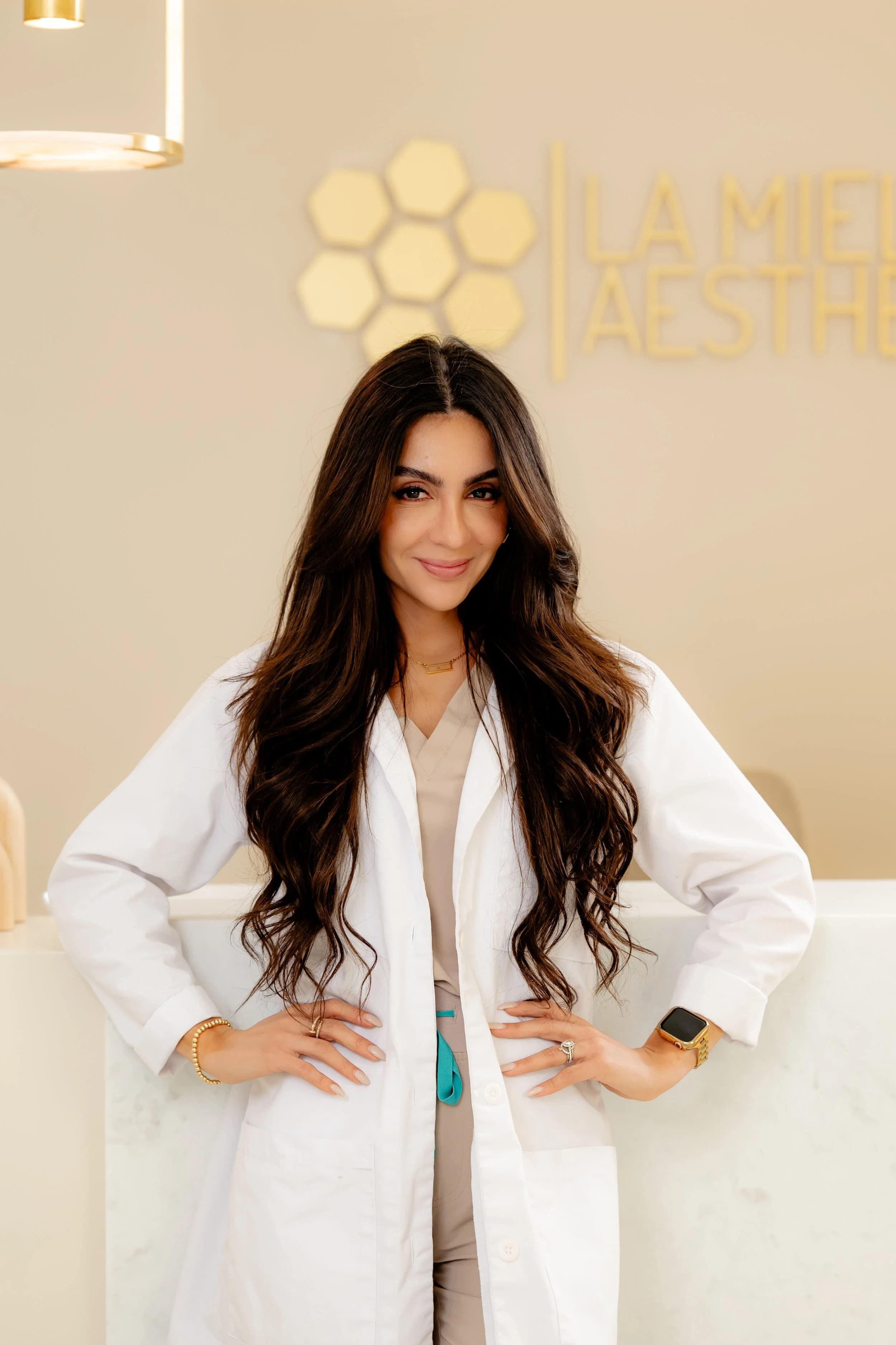 The La Miel Aesthetics clinical team in studio portrait at the North Raleigh, NC practice.